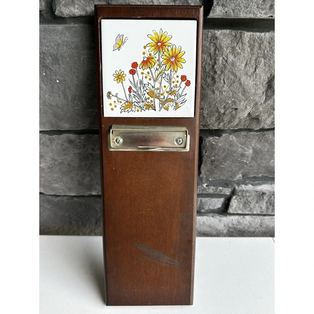 Vintage Wooden Wall Note Message Board Clipboard Grocery List Cottagecore Granny
